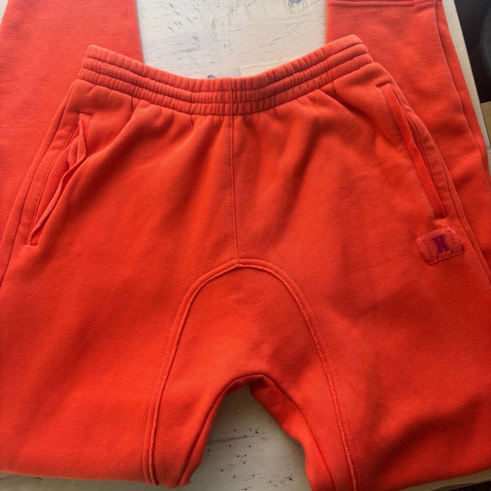 Savage X Fenty Unisex Fleece Jogger Pants in Orange Tempo - Picture 14 of 14